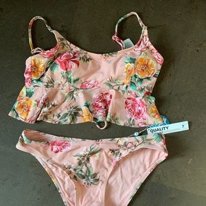 Bikini, pink floral, brand new, size small